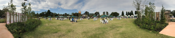 たった1か月間のみ陸上競技場に出現した緑化フェア会場風景