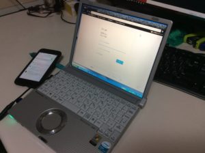 iphoneでテザリング