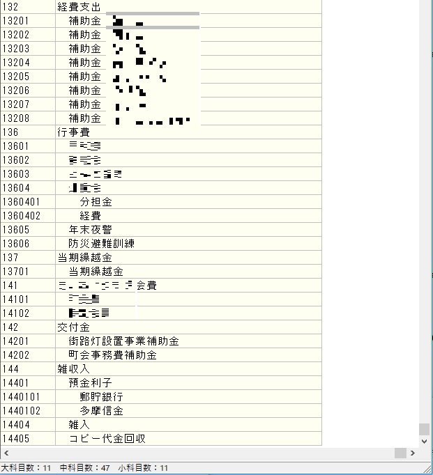 実際の勘定科目例２