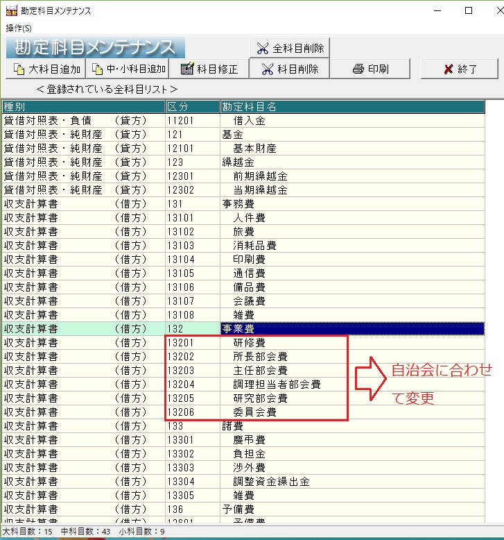 7_０収支・借方カスタマイズ
