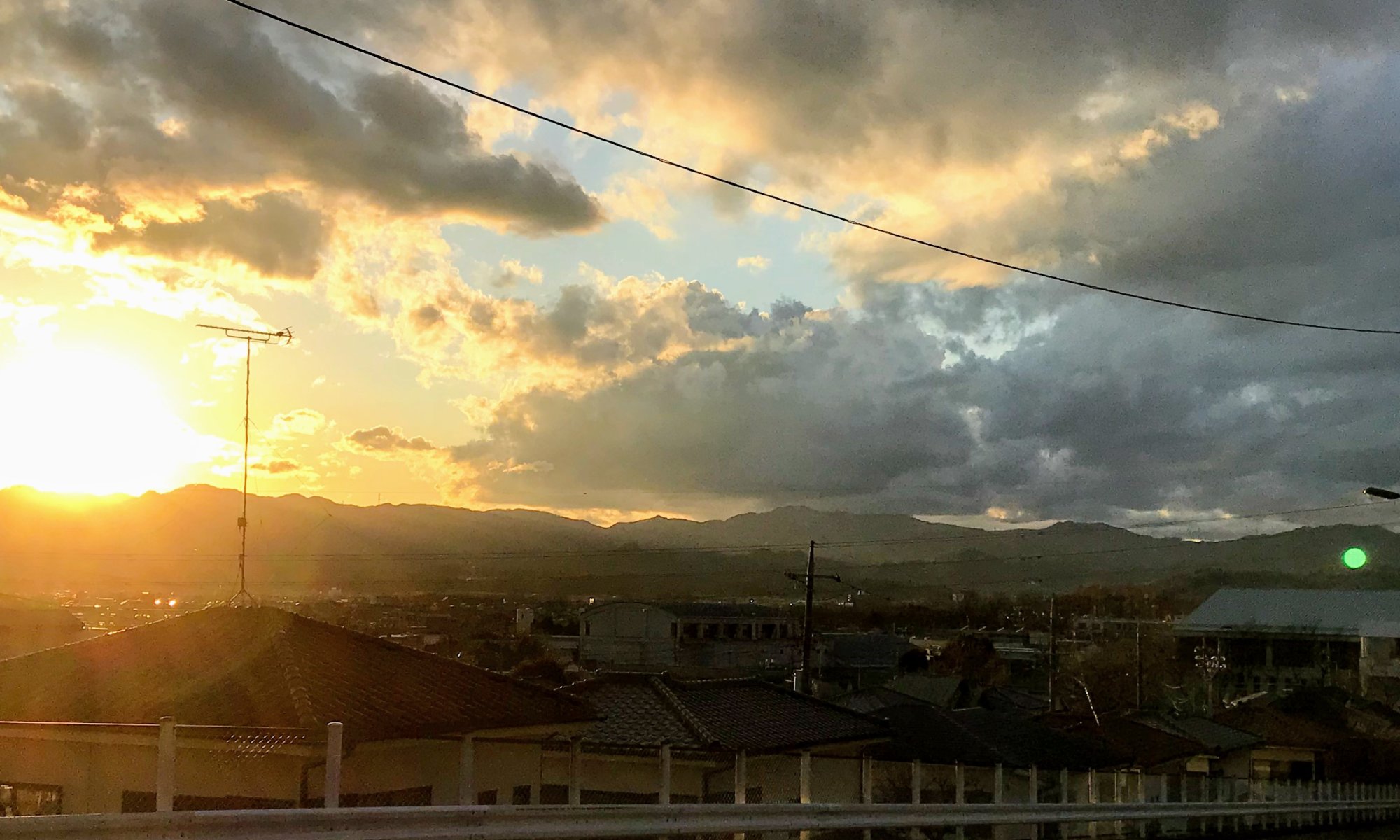 令和2年1月末、甲の原中学から眺める夕日