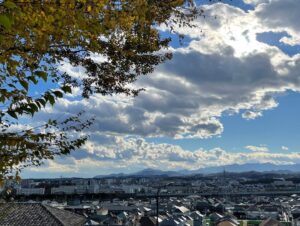 遠く丹沢大山を望む