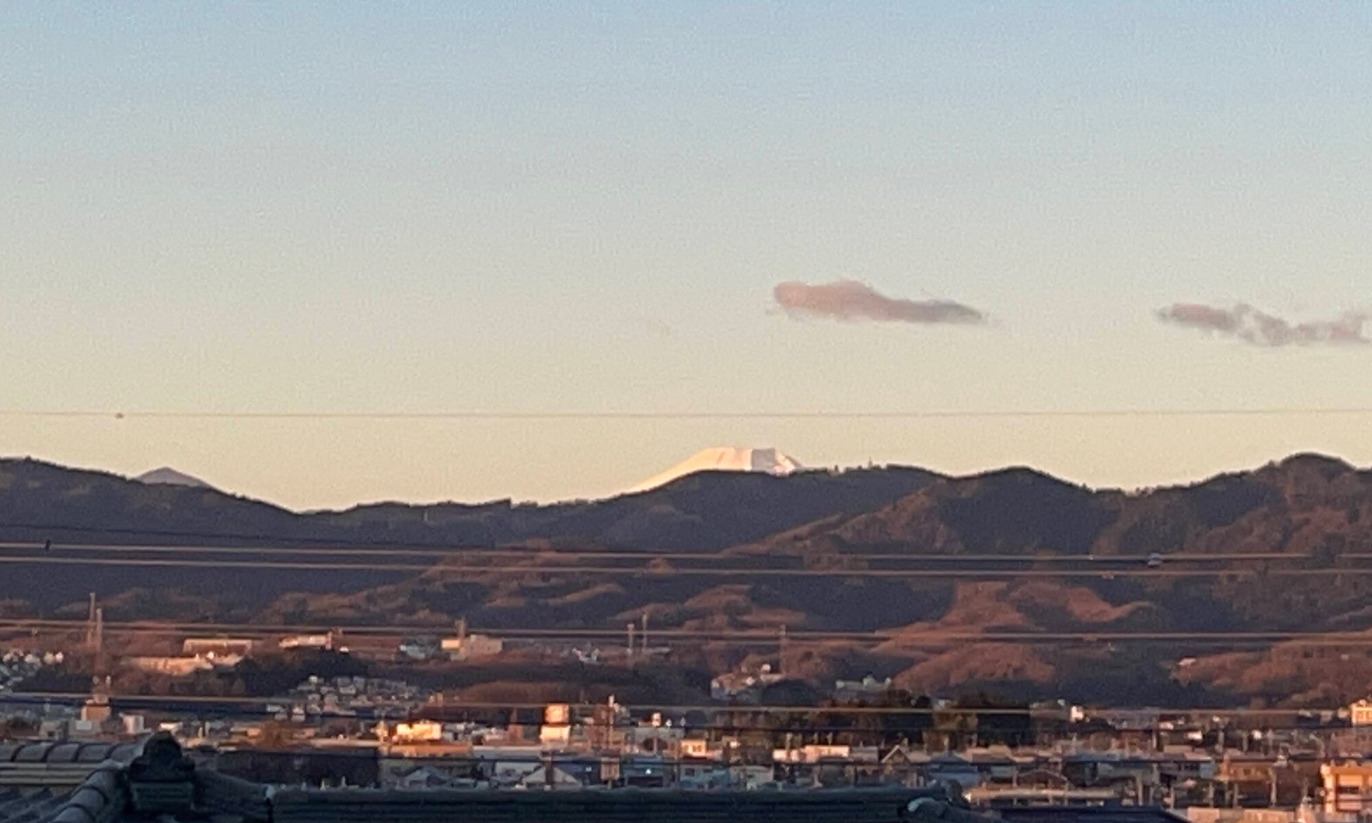 元旦・朝日に輝く富士の山